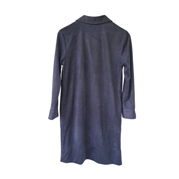 J McLaughlin Ilyia Navy Blue Faux Suede Shirt Dress Size XS - Picture 9 of 10